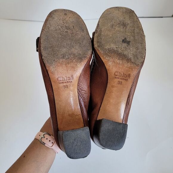 Chloe Brown Leather Y2K Heels - Picture 5 of 7